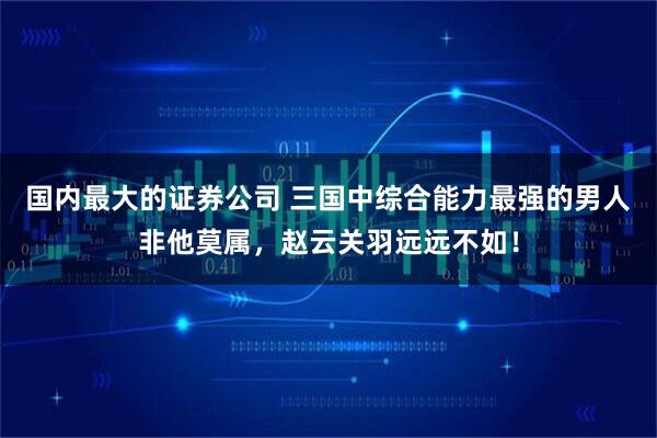 国内最大的证券公司 三国中综合能力最强的男人非他莫属，赵云关羽远远不如！